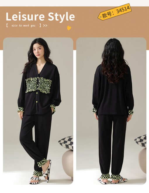 Vapetix Female M-Female XXL  Spring and Autumn New High-value Pajamas Women's Kimono Cardigan Long-sleeved Thin Cotton Pajamas s - Obrázek 6