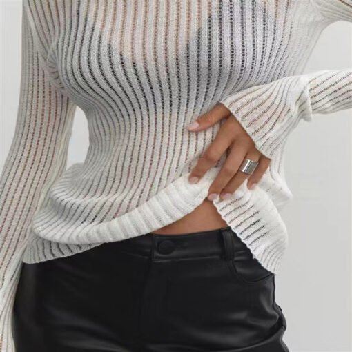 Vapetix S-L  2023 Europe and America Amazon Independent Station Spring and Summer New Hot Long Sleeve Round Neck – Bild 4