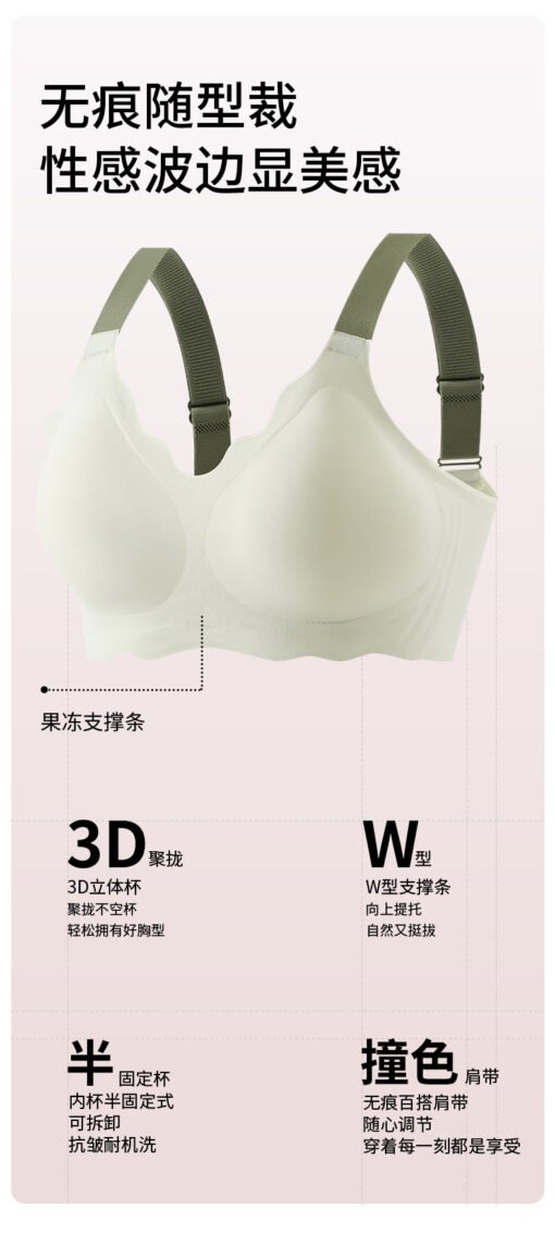 Vapetix M-XXXL  Traceless Underwear Women's Comfortable Thin Small Chest Push-up Large Rings-free Soft Support Anti - Image 7