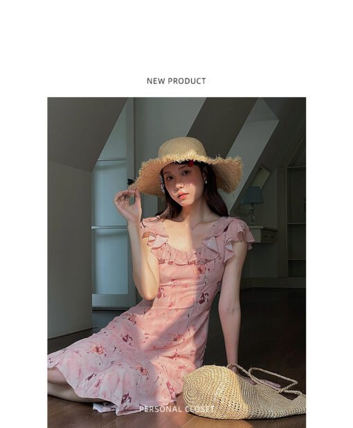 Vapetix M（80-105）-L（105-120）  [Pellis Garden] Song Ming Holiday Wind Dizzy Ruffled Floral dress Summer Long Dress YZ4912F