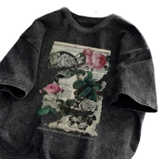 Vapetix M-3XL  Cotton Washed Old Heavy Short-sleeved T-shirt Half-sleeved Men's and Women's Summer oversize Americ - 图片 9