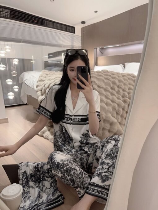 Vapetix M-XXXL  [Lin Zhijing Three-piece Set] Gao Ding Ice and Snow Silk Summer Thin Ink Painting Cool Three-piece - 图片 8