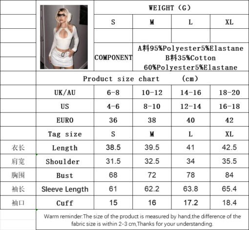 Vapetix S-XL  Independent Station Cross-border Women's 2024 Autumn and Winter New European and American Sexy T-sh - 图片 8