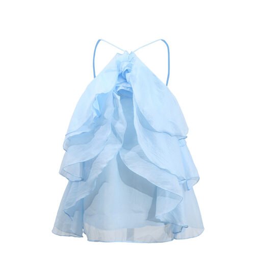 Vapetix S-XL  Australian Fashion Brand Ruffled Shirt Top 2025 New Fashion Neck Design Sleeveless Camisole Women's - Afbeelding 5