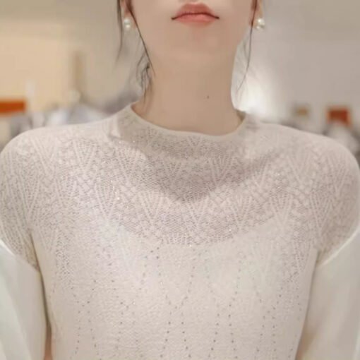 Vapetix M-L  Gouhua Hollow-out Design Sense All-match Round Neck Pullover Sweater Slimming Loose Sleeveless Vest - Afbeelding 8