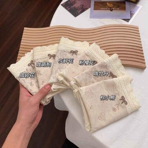 Vapetix One size fits all recommendation: 85-130 pounds-One size fits all recommendation: 85-130 pounds  Lace underwear women's 2025 new girls cotton 10A antibacterial cotton extended crotch women's brief – Image 9