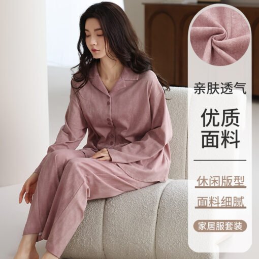 Vapetix M-XXL  2024 New Arrival Pajamas Women's Spring and Autumn Pure Cotton Sweet Princess Style Cardigan Long-S - Obrázek 9