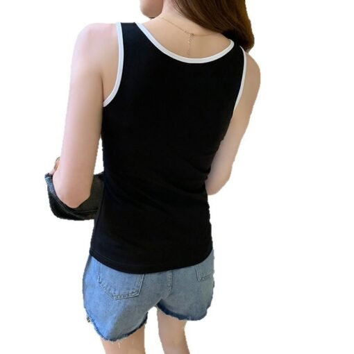 Vapetix M-2XL  Wholesale Camisole Women's Outer Wear Korean-style Slim-fit Black Inner Jacket White All-match Inne - Obrázek 7