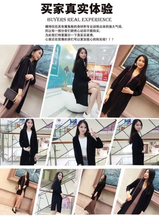 Vapetix One size fits all-One size fits all  Summer New Mid-length Knitted Cardigan Sun Protection Clothing Women's Korean-style Seven-point Sle – Bild 8