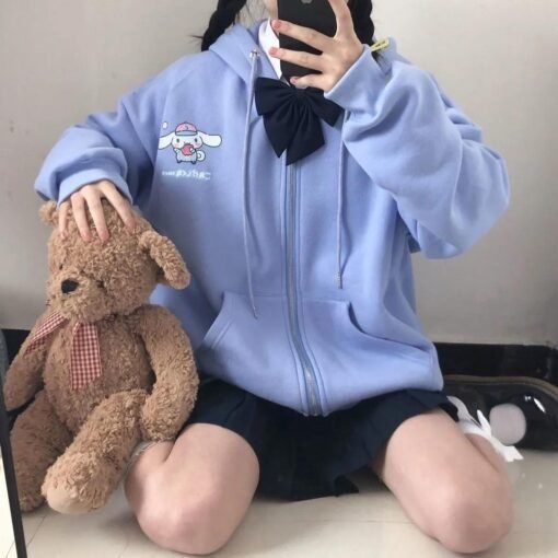 Vapetix S-4XL  American-style Cartoon Sweater Coat Women's Autumn and Winter fleece-lined Thickened Ins Fashionabl – Bild 7