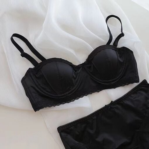 Vapetix S code [32/70ABC]-XL size [38/85ABC]  Small Exquisite Light Luxury Sexy Satin Inner Clothes Girl Soft Steel Ring Half Cup Small Chest Pus - Obrázek 4