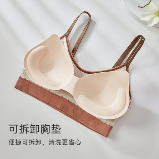 Vapetix One size fits all-One size fits all  Ice Silk Bra suit Comfortable Cotton Interior Detachable Breathable Solid Color Women's Underwear S - Image 9