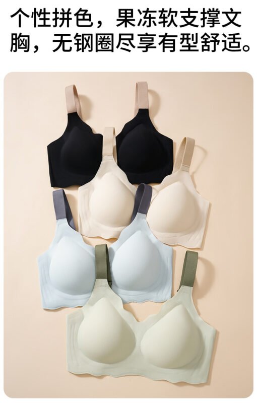 Vapetix M-XXXL  Traceless Underwear Women's Comfortable Thin Small Chest Push-up Large Rings-free Soft Support Anti - Image 8