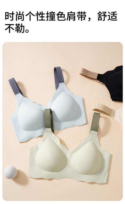 Vapetix M-XXXL  Traceless Underwear Women's Comfortable Thin Small Chest Push-up Large Rings-free Soft Support Anti - Image 9