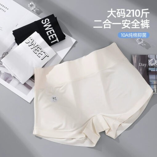 Vapetix XL [85-125 pounds]-3XL [165-200 pounds]  Ice Silk Boxer Three-point Safety Pants Summer plus size 100.00kg Cotton Crotch Anti-light 10a Anti – Image 9