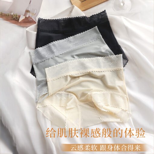 Vapetix M-XL  0-Sense Sensitive Soft High Waist Women's Underwear Silky Sexy Lace Edge Light Transparent High Str - 图片 9