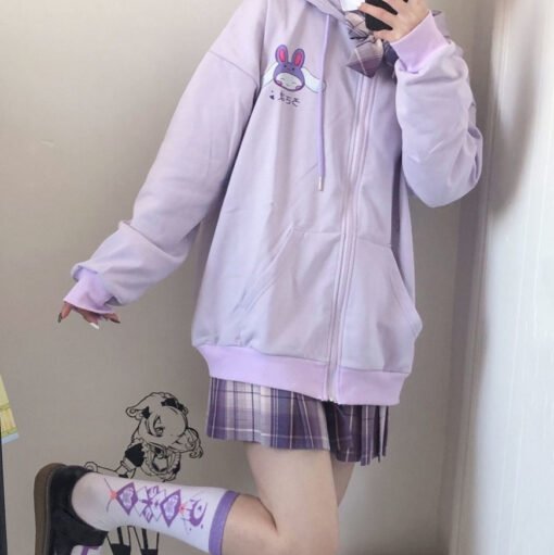 Vapetix S-4XL  Cross-border Hooded Sweater Jacket Women's Autumn and Winter Loose Lazy Style oversize New Thickene – Bild 8