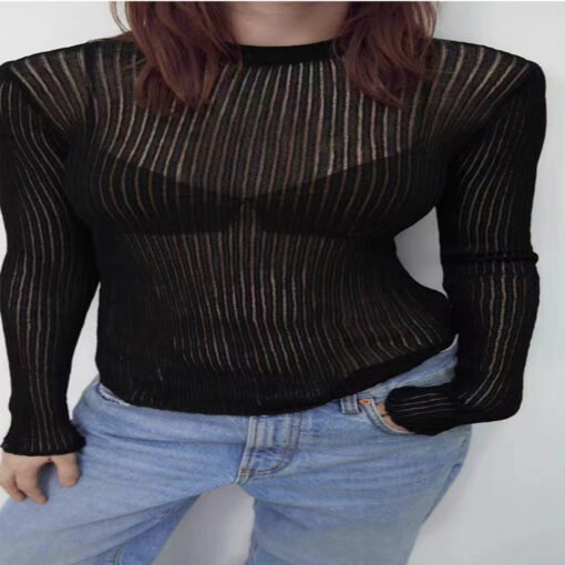 Vapetix S-L  2023 Europe and America Amazon Independent Station Spring and Summer New Hot Long Sleeve Round Neck – Bild 5