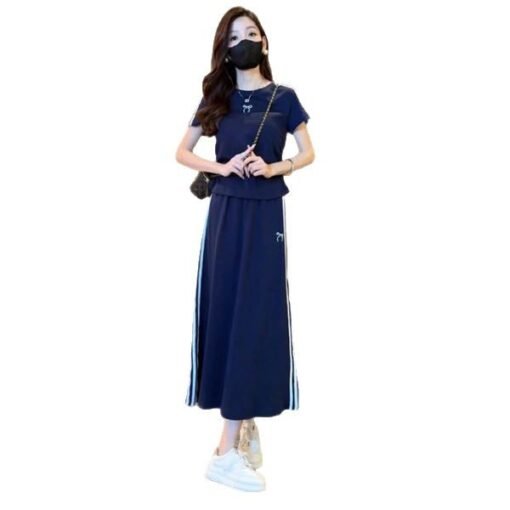Vapetix L-4XL  1.00 kg-150.00 kg extra large size sports leisure suit women's summer new three bar t-shirt top ski – Bild 7