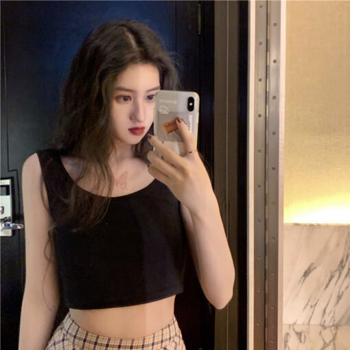 Vapetix Small average size [70-99 pounds]-Large average size [100-135 pounds]  A generation of hot girls short I-shaped camisole women's inner and outer wear umbilical sleeveless - Pilt 6