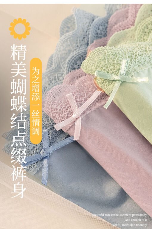 Vapetix M-XL  Japanese Sweet Ice Silk Traceless Women's Underwear Women's Sexy Lace Edge Breathable Mesh Pure Cot - Image 7
