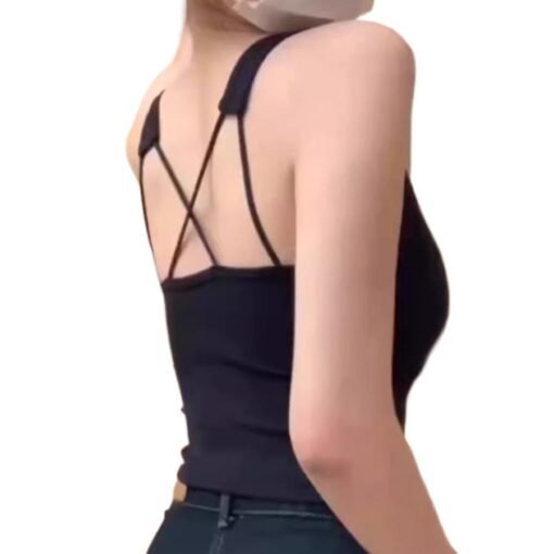 Vapetix M [Suggest 90-100 pounds]-3XL [Recommended 140-150 pounds]  plus size chubby girl White Base Small Sling Women's Belt Chest Pad Beautiful Back Bra One-piece Ve – Image 9