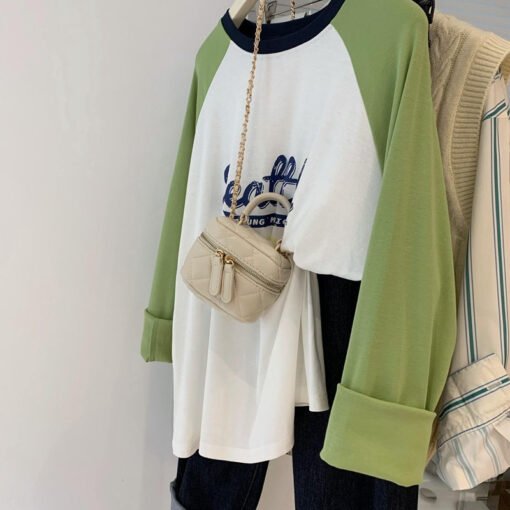 Vapetix M-2XL  Distinctive Youth Age-reducing Raglan Sleeve Long-sleeved T-shirt Women's Korean-style Instagram Po - Kuva 8