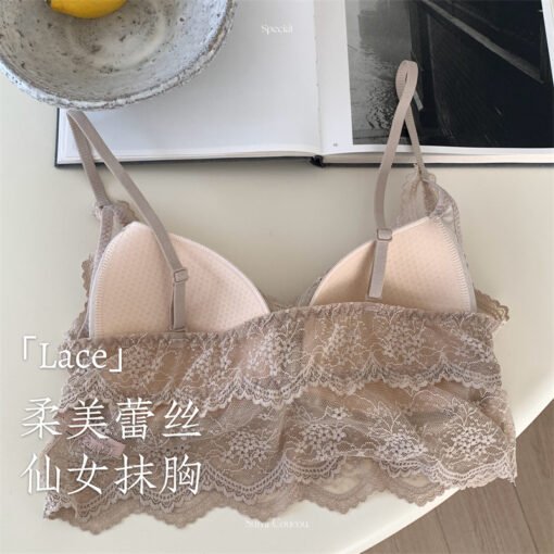 Vapetix 90-120 pounds can be worn-90-120 pounds can be worn  Strapless Underwear Women's Thin Shoulder Strap Anti-slip Lace Wrap Chest Summer Thin One-piece Non - 图片 9