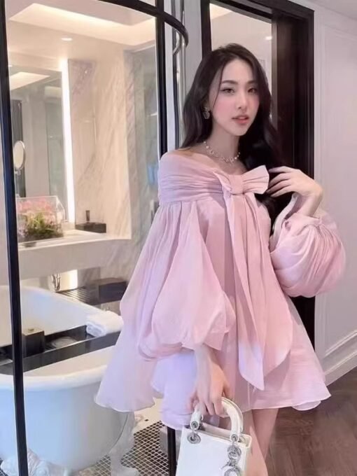 Vapetix S-XL  Shipped 2025 spring and autumn fashion new gentle wind sweet bow design feeling loose shoulder