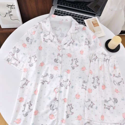 Vapetix M-XXL  Shaoxing -2025 Pajamas Women's New Ice Silk Cartoon Cute Short Sleeve Shorts Can Wear Two-Piece Hom - 图片 4