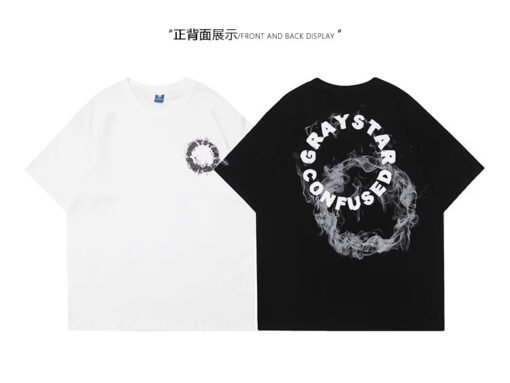 Vapetix S-3XL  【Tmall/Recommended】Heavy 230g double yarn pure cotton combed tightly trendy letter printed short-sl - 图片 4