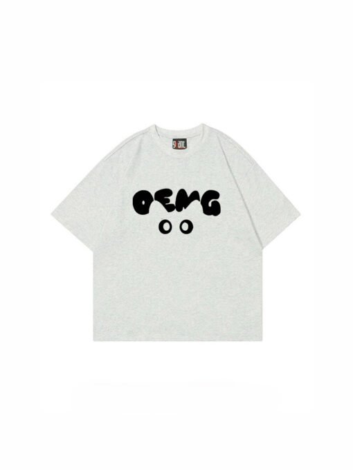 Vapetix S-3XL  【Tmall/Recommended】Heavy 230g double yarn pure cotton combed tightly cat letter printed short-sleev