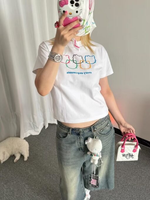 Vapetix S-2XL  High-quality pure cotton 220g 40 pieces of wool + elastic printing with slim waist-tight short-slee – Bild 4