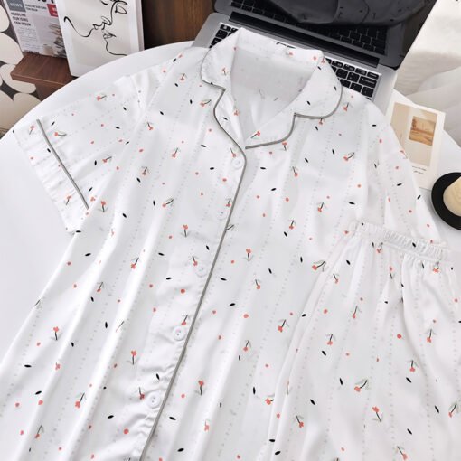 Vapetix M-XXL  Shaoxing -2025 Pajamas Women's New Ice Silk Cartoon Cute Short Sleeve Shorts Can Wear Two-Piece Hom - 图片 2
