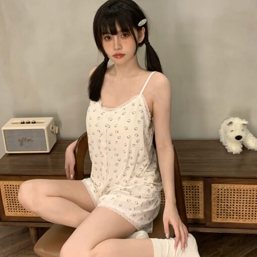 Vapetix M-XXL  Shaoxing -2025 Pajamas Women's Modal Sling Shorts Can Wear Two-Piece Suit – Bild 5