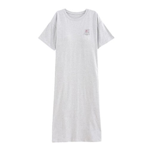 Vapetix 160(M)-175(XXL)  With Chest Pad Cool Cotton Short-sleeved Nightgown Pullover Casual Simple Pure Cotton Pull-up Cotto - Afbeelding 3