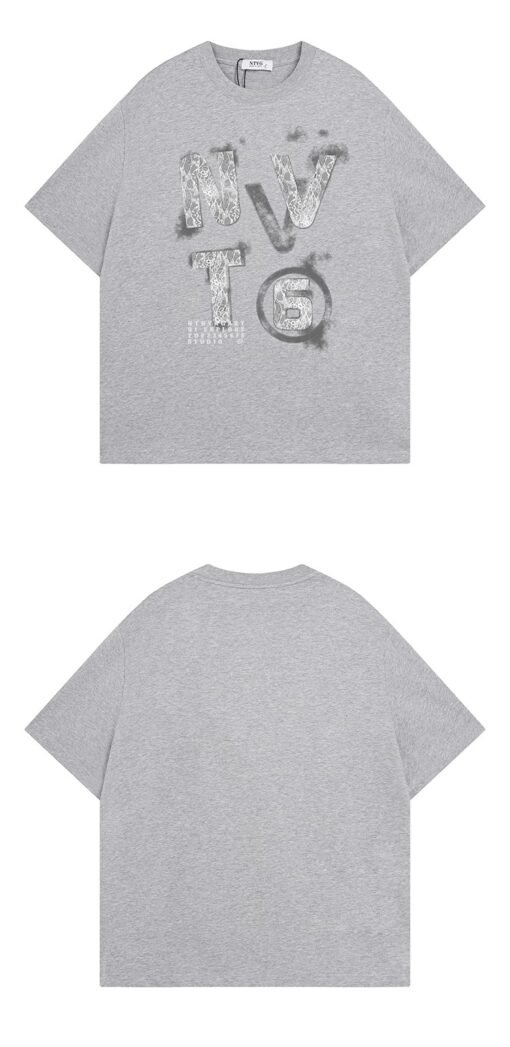 Vapetix S-3XL  【Tmall/Recommended】Heavy 230g double yarn pure cotton combed tight NVT6 letter printed short-sleeve - 图片 3