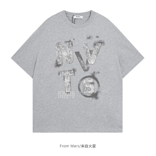 Vapetix S-3XL  【Tmall/Recommended】Heavy 230g double yarn pure cotton combed tight NVT6 letter printed short-sleeve - 图片 4