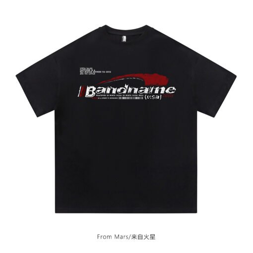 Vapetix S-3XL  【Tmall/Recommended】Heavy 230g double yarn pure cotton combed tightly trendy letter printed short-sl - Image 4