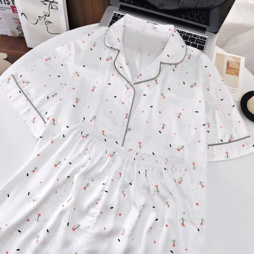 Vapetix M-XXL  Shaoxing -2025 Pajamas Women's New Ice Silk Cartoon Cute Short Sleeve Shorts Can Wear Two-Piece Hom - 图片 3