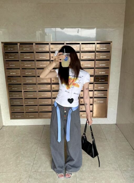 Vapetix S-2XL  High-quality pure cotton 220g 40 pieces of wool + elastic printing with slim waist-tight short-slee - Kép 3
