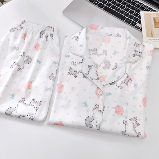 Vapetix M-XXL  Shaoxing -2025 Pajamas Women's New Ice Silk Cartoon Cute Short Sleeve Shorts Can Wear Two-Piece Hom - 图片 5