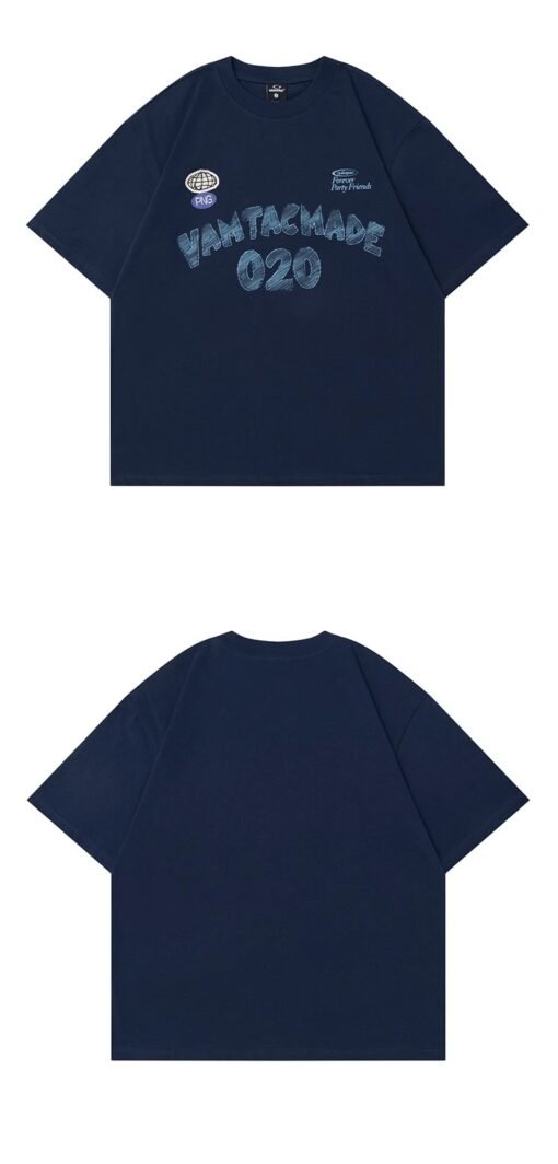 Vapetix S-3XL  【Tmall/Recommended】Heavy 230g double yarn pure cotton combed tightly 020 letter printed short-sleev - 图片 3