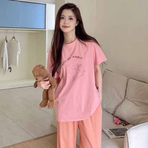 Vapetix M-XL  [Tanfanny Summer 77 Batch] M-XL (Ice Porcelain Cotton) Short Sleeve Cartoon Pajamas Women's Suit Ch - 图片 3