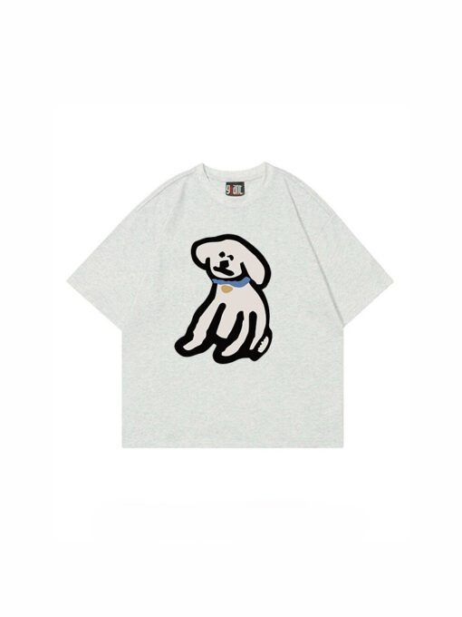 Vapetix S-3XL  【Tmall/Recommended】Heavy 230g double yarn pure cotton combed tightly puppy pattern printed short-sl – Bild 2