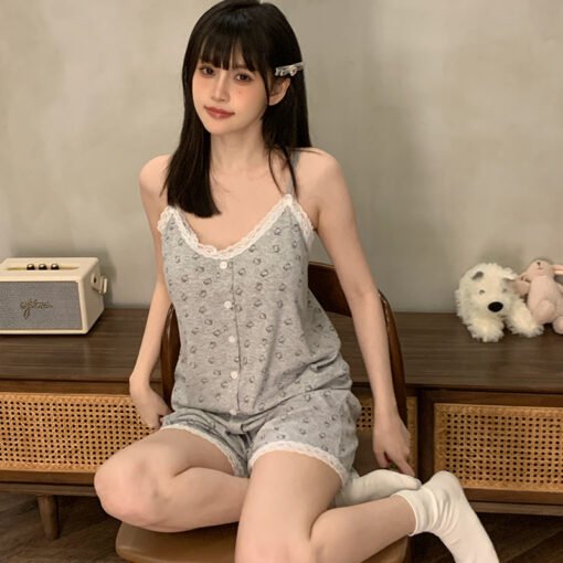 Vapetix M-XXL  Shaoxing -2025 Pajamas Women's Modal Sling Shorts Can Wear Two-Piece Suit – Bild 5