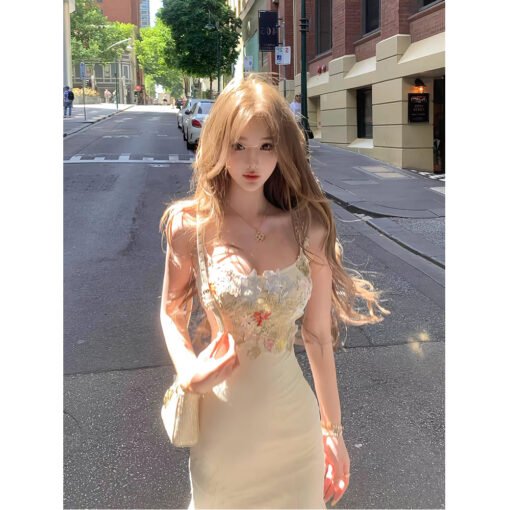 Vapetix S-XL  French Style Pure Desire Lace Mesh Sling dress Children's Summer Design Waisted Slim-fit Fishtail H - 图片 5