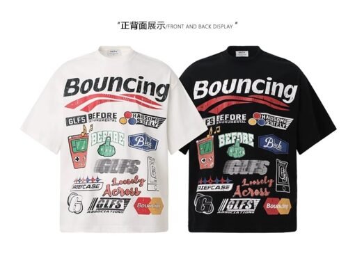 Vapetix S-3XL  【Tmall/Recommended】Heavy 230g double yarn pure cotton combed tightly trendy letter printed short-sl - 图片 4