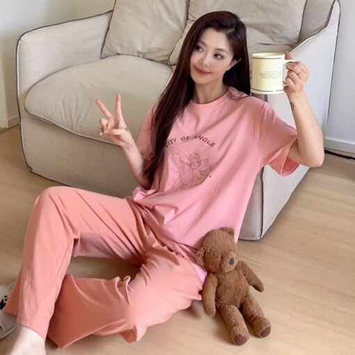 Vapetix M-XL  [Tanfanny Summer 77 Batch] M-XL (Ice Porcelain Cotton) Short Sleeve Cartoon Pajamas Women's Suit Ch - 图片 4
