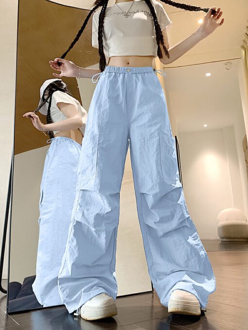 Vapetix S-4XL  Original version processed edge blue ice silk work pants for women summer thin new quick-dry paratr - Afbeelding 2